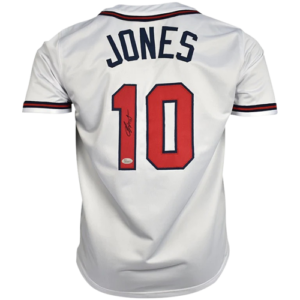 Chipper Jones Autographed Atlanta (White #10) Custom Jersey - JSA