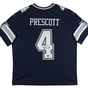 Cowboys Dak Prescott Authentic Signed Navy Blue Nike Elite Jersey BAS Witnessed