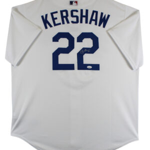 Dodgers Clayton Kershaw Authentic Signed White Nike Jersey JSA Witness