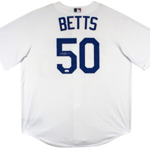 Dodgers Mookie Betts Authentic Signed White Majestic Cool Base Jersey JSA Wit