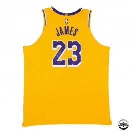 LeBron James Autographed Los Angeles Lakers Icon Edition Authentic Nike Jersey