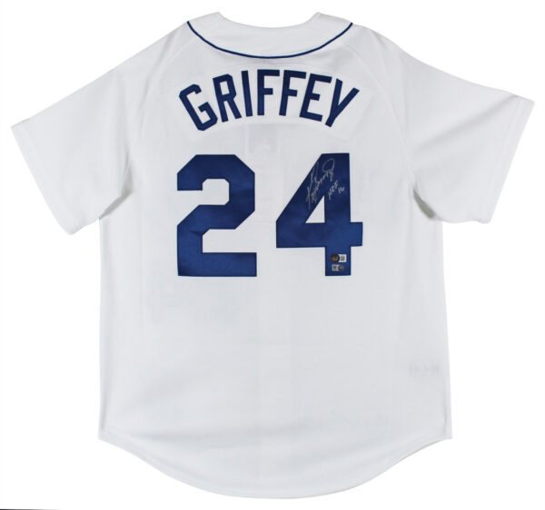 Mariners Ken Griffey Jr. "HOF 16" Signed White M&N CC Authentic Jersey BAS