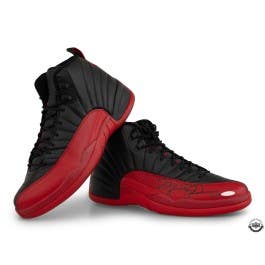 Michael Jordan Autographed Nike Air Jordan 12 Retro Flu Game Shoes