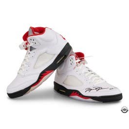 Michael Jordan Autographed Nike Air Jordan Retro Fire Red Shoes