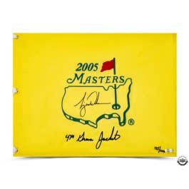Tiger Woods Autographed & Embroidered 2005 The Masters Tournament Pin Flag