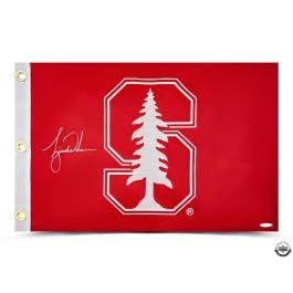 Tiger Woods Autographed Stanford Pin Flag