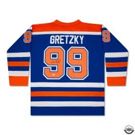 Wayne Gretzky Autographed Vintage Throwback Blue Mitchell & Ness 1986-87 Edmonton Oilers Jersey