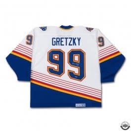Wayne Gretzky Autographed Vintage Throwback White CCM St. Louis Blues Jersey