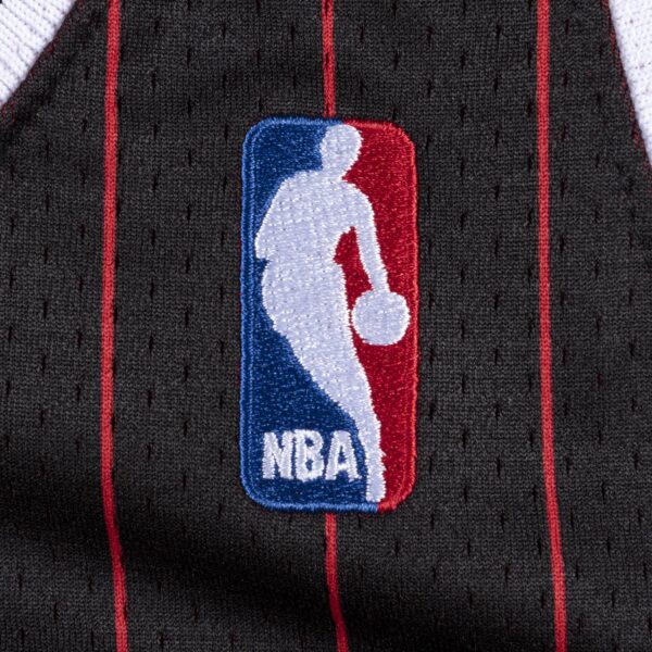 Michael Jordan Autographed 1996-97 Chicago Bulls Black With Red Pinstripes Authentic Mitchell & Ness Jersey - Image 4
